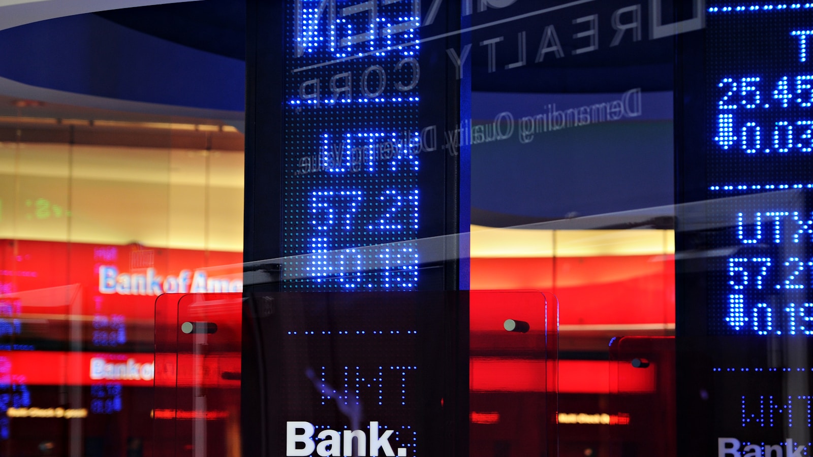 a bank sign in front of a building